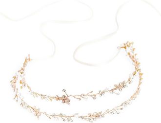 Brides & Hairpins Gia Double Banded Halo Headpiece in Rose Gold at Nordstrom