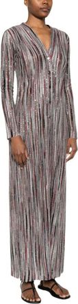 Missoni Gestreepte Lange Cardigan - Dames - Maxi kleedjes - Bruin - S - Kleedjes