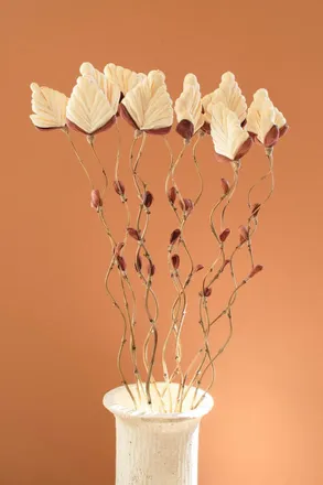 Kalalou Set Of Twelve Dried Flowers On A Bamboo Stem