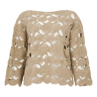 KANGRA Beige Outerwear Jacket for Women - female - Kangra - Round-neck Knitwear - Beige - S - Knitwear