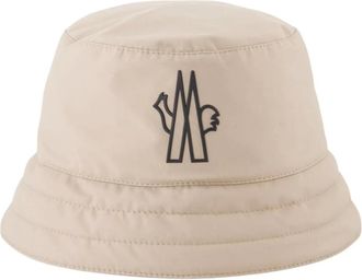 Moncler Quilted Logo Patch Hat - Dames - Hoeden - Beige - S - Accessoires