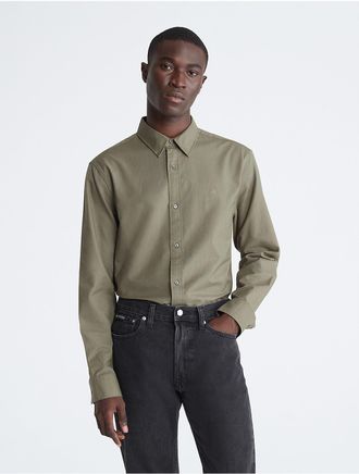 Calvin Klein Mens Oxford Classic Shirt - Green - XXL