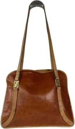 Fendi Pre-owned Shoulder Bags, female, Brown, Size: ONE SIZE Pre-owned Peekaboo Handbag