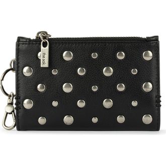 The Sak Encino Leather Card Wallet in Black Silver Stud at Nordstrom