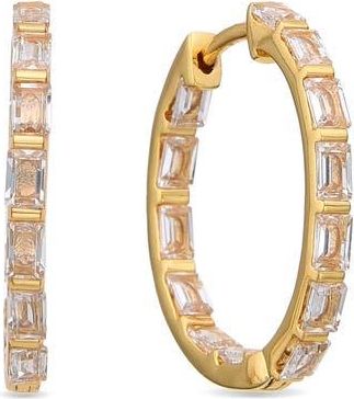 Eye Candy Los Angeles Soline Cubic Zirconia Hoop Earrings in Gold at Nordstrom Rack