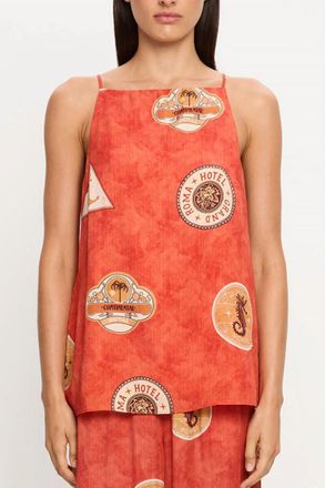 Kivari Vacanza Top In Warm Red Base