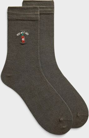 Lindbergh Mens Playful embroidery bamboo socks