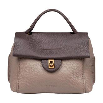 PLINIO VISONA Tassen, Dames, Beige, ONE Size, Leer, Viola Handbag