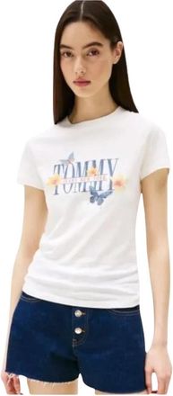 Tommy Jeans TShirt MC coton logo - Dames - T-shirts - Wit - XS - Katoen - Tops