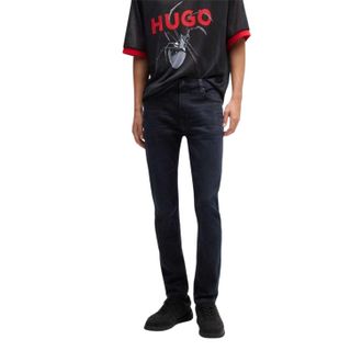 HUGO BOSS Hugo Slanke herenjeans met 5 zakken (Donkerblauw)
