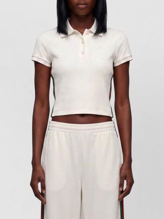 Gucci ribbed slim-fit cropped polo shirt