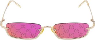 Gucci Goud Violet Zonnebril Stijlvol Model - unisex - Zonnebrillen - Geel - 55 MM - Accessoires