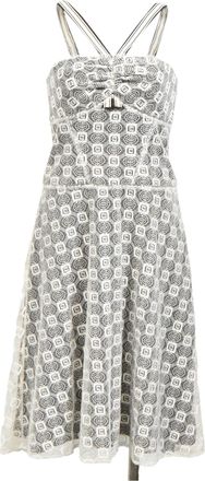 Carolina Herrera Crochet Knee-Length Dress in White Nylon
