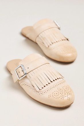 Silent D Fringe Mule Flats
