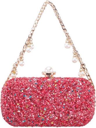 Nina Harmony Embellished Clutch in Coral Multi at Nordstrom