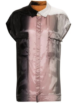 Rick Owens Camicia con stampa 110D Lido - Nero