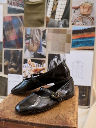 Fat Face FatFace Black Leather Mary Jane Pump