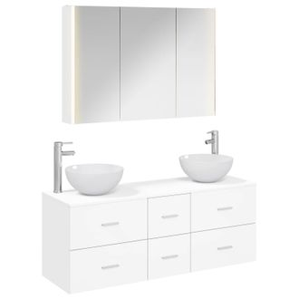 vidaXL Juego De Muebles De Ba&ntilde;o 4 Uds. Blanco Vidaxl