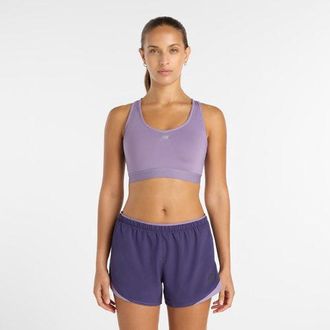 New Balance Womens NB Essential Run Bra in Purple Poly Knit, size X-Large