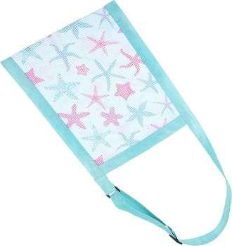 Supvox s Printed Mesh Beach Bag for Boys and, Crossbody Mesh Storage Pouch with Seashell Design, Lightweight Multipurpose Beach and Swim Gear Bag, Random Sty