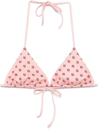 Fendi Bikinis, female, Pink, Size: 2XS Triangolo Micro FF Patch