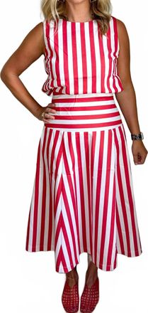 Glam Candy Stripe Set In Red And White Striped