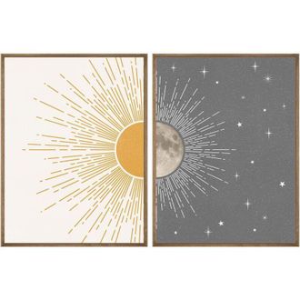 OEM P&oacute;ster De Pared Bohemio Con Sol Y Luna - Decoraci&oacute;n Celestial Vintage De Los A&ntilde;os 60, Impresi&oacute;n Moderna En Papel De Alta Calidad, 50x70 Cm