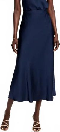 Nic+Zoe Social Edit Crepe Slip Skirt In Dark Indigo