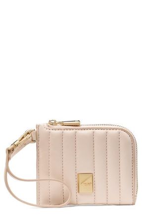 Kate Spade New York deco quilted leather card case in Milk Glass at Nordstrom