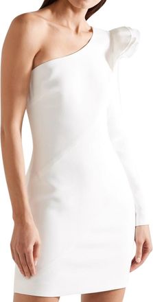 Rachel Zoe White One Shoulder Mini Dress Size S