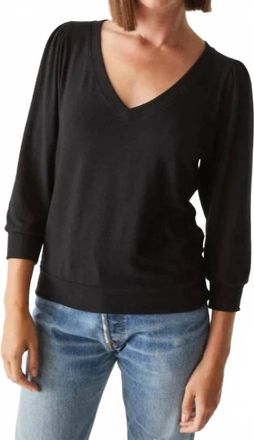 Michael Stars Gabriella V-Neck Top In Black