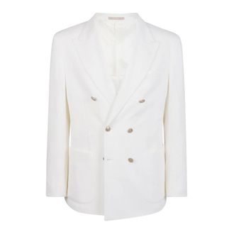 Eleventy Blazers, male, White, Size: 3XL Giacca doppiopetto P Lancia