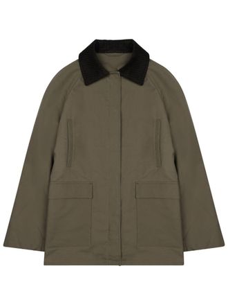 Toteme Brown Oversized Jacket with Contrasting Collar and Functional Pockets