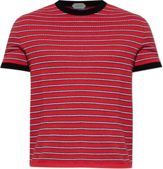 Versace Jacquard T-shirt van katoenmix - Heren - T-shirts - Rood - S - Katoen - Tops