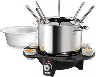 Unold L&eacute;gance-fondue, 1000 W, 1 Liter, 44 Decibeles, Acero Inoxidable, Gris Y Negro