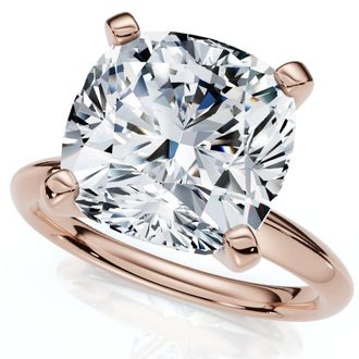 Pompeii3 Certified 5Ct Cushion Diamond Square Engagement Ring Lab Grown Solitaire