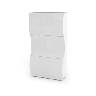 Dmora Zapatero efecto madera blanco brillo 71x27h122 cm