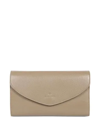IL BISONTE Bigallo flap leather clutch bag - Neutrals