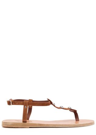 Ancient Greek Sandals Ilida Studded Suede Sandals - Brown - 39 (IT39/ UK6)