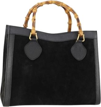 Gucci Pre-owned Handbags, female, Black, Size: ONE SIZE Pre-owned Vintage Suede Hand Bag