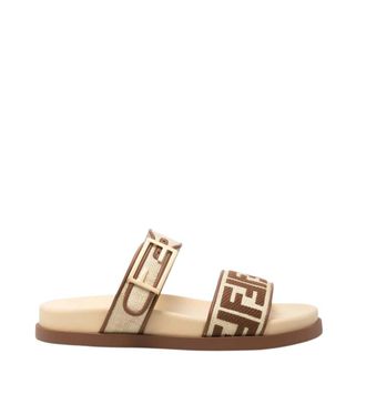 Fendi Beige Logo Sandals