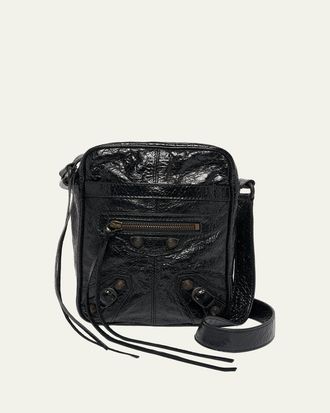 Balenciaga Mens Le City Leather Crossbody Bag