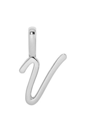 Made by Mary Script Initial Charm Silver in Silver Initial V at Nordstrom