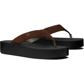 Tory Burch Platform Flip Flop in Dark Cocoa /Black at Nordstrom, Size 5