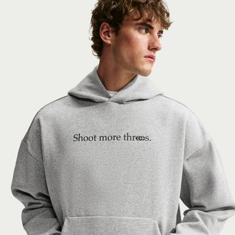 Nike Mens Caitlin Clark Standard Issue Therma-FIT Brushed Basketball Pullover Hoodie in Grey | JA1566-063