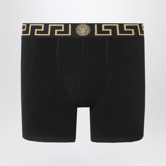 Versace White Fitted Boxers With Greca Waistband