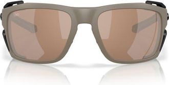 Costa King Tide 8 60mm Polarized Rectangular Sunglasses in Sand /Copper Silver 580G at Nordstrom