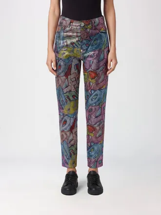Philipp Plein Jeans straight a vita alta in denim con ricami e strass