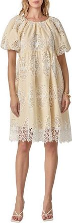 English Factory Eyelet Babydoll Dress in Butter Yellow at Nordstrom, Size X-Small