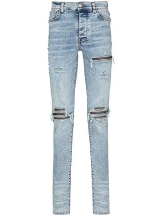 Amiri ripped-finish skinny jeans - Blue